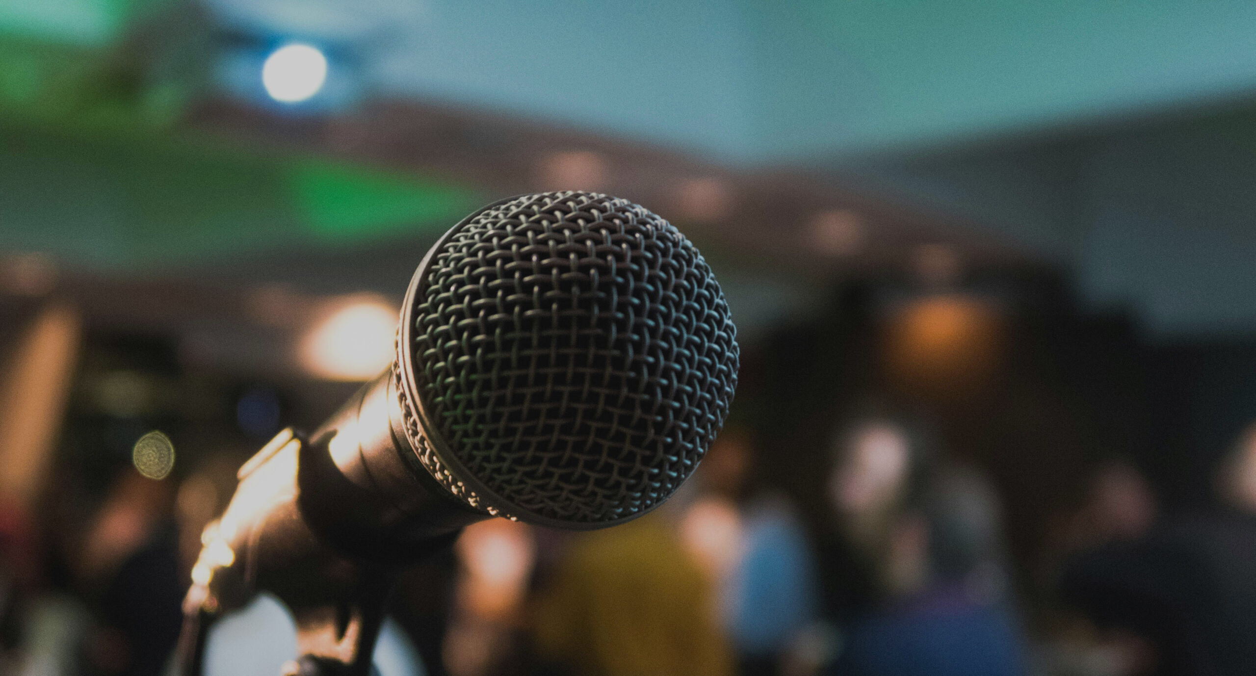 Close up of a microphone
